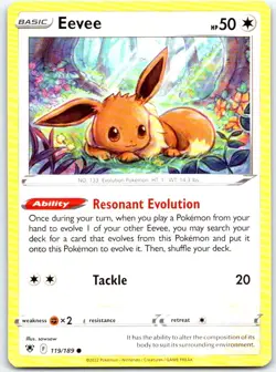 Eevee 119/189 Common Astral Radiance Pokemon LP - Image 1