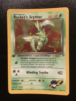 Pokemon Rocket's Scyther 1ST EDITION Holo Gym Heroes 13/132 WOTC Vintage 2000 - Image 1