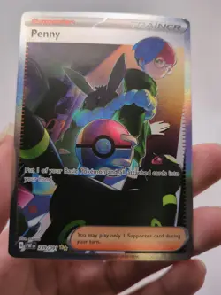 Pokemon Penny 239/091 SV: Paldean Fates Special Illustration Rare Full Art Holo - Image 1