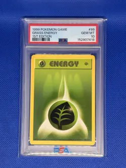 1999 POKEMON GAME 1ST EDITION #99 GRASS ENERGY PSA 10 - Image 1