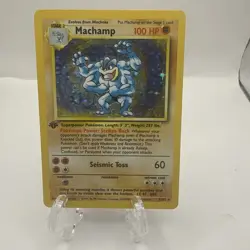Pokemon Machamp Holo Rare 1st Edition Base Set #8/102 - Image 1