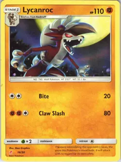 Lycanroc - Pokemon TCG SM Trainer Kit Alolan Raichu & Lycanroc 16/30 MP - Image 1