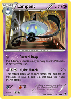 Lampent 42/119 Phantom Forces Uncommon NM 2014 Reverse Holo GLC NIGHT MARCH - Image 2