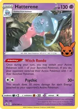 Hatterene 073/198 Trick or Trade BOOster Holo Promo NM 2022 Holo - Image 2