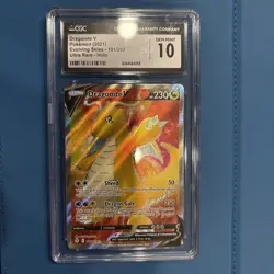2021 Pokemon Dragonite V Ultra Rare- Holo #191 CGC Gem Mint 10 - Image 1