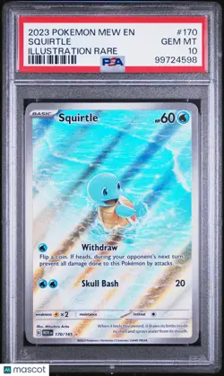 2023 Pokemon Mew EN-151 Squirtle Illustration Rare PSA 10 170/165 - Image 1