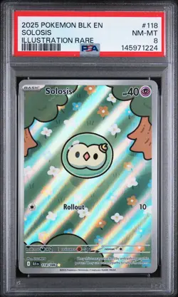 Solosis Illustration Rare 118 Pokemon Blk En-Black Bolt NM PSA 8 - Image 1