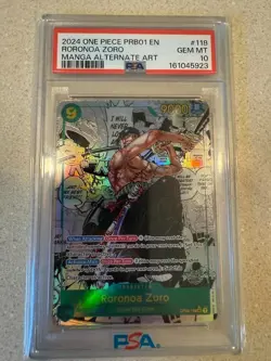 One Piece Roronoa Zoro PRB01 Manga Alternate Art OP06-118 PSA 10 Gem Mint - Image 1
