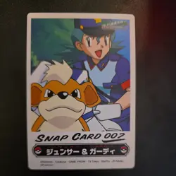 Carddass BANDAI NINTENDO Officer Jenny Growlithe Pokemon Card Japanese - Image 2