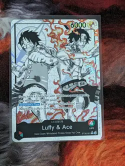 Luffy & Ace ST30-001 Alternate Art Leader One Piece Card Game - Image 1