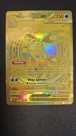 Mega Greninja ex 122/086 Chaos Rising Gold Hyper Rare Pokemon Card Near Mint - Image 2