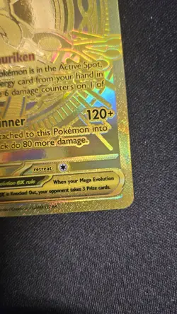 Mega Greninja ex 122/086 Chaos Rising Gold Hyper Rare Pokemon Card Near Mint - Image 5