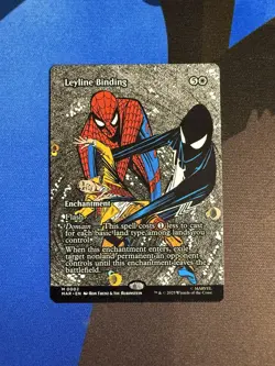 CRIMPED Leyline Binding 0002 Borderless Spider Man MTG Magic The Gathering Card! - Image 1