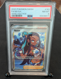 Pokemon - Nessa Full Art 183/185 - 2020 SWSH Vivid Voltage - PSA 8 - Image 1