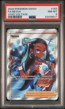 Pokemon - Nessa Full Art 183/185 - 2020 SWSH Vivid Voltage - PSA 8 - Image 4