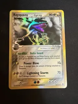 Pokemon Rayquaza Delta Species 13/113 Holo EX Delta Species Rare LP Vintage 2005 - Image 1