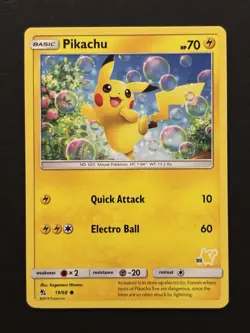 Pokemon TCG- Pikachu 19/68 -Pikachu Stamped #55-Promo Battle Academy HiddenFates - Image 1