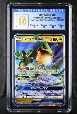 2019 Pokemon Japanese Tag Team GX All Stars Rayquaza GX 100/173 CGC 10 Pristine - Image 1
