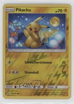 Pikachu German Reverse Foil Pokemon Sun & Moon Unified Minds #56 - Image 1