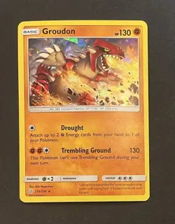 Groudon 113/236 Cracked Ice Holo Cosmic Eclipse Near Mint Pokemon Card - Image 1
