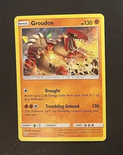 Groudon 113/236 Cracked Ice Holo Cosmic Eclipse Near Mint Pokemon Card - Image 3