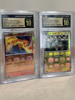 CGC 10 Moltres Magneton 146 082 Master Ball Holo Pokemon 151 PRISTINE no PSA - Image 1