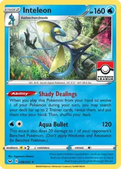 Inteleon (Pokemon League) 58/202 Holo P League & Championship Cards LP Pokemon - Image 4