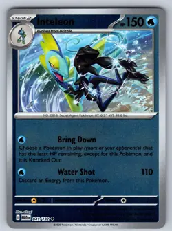 Inteleon 041/132 Uncommon Mega Evolution Reverse Holo Near Mint - Image 1