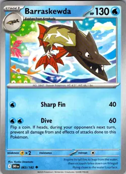 Barraskewda Destined Rivals 063/182 Uncommon Pokemon Near Mint - Image 1