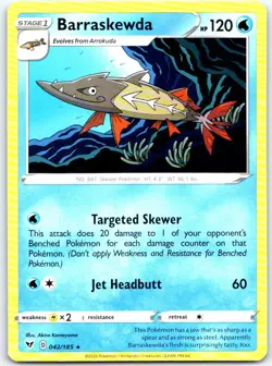 Barraskewda 042/185 Rare Vivid Voltage Pokemon LP - Image 1