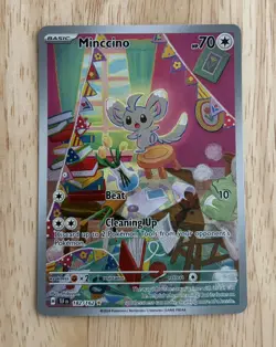 Pokemon TCG Temporal Forces - Minccino 182/162 Full Art IR Holo - Image 1