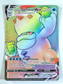 Galarian Darmanitan VMax 187/185 Secret Rare Vivid Voltage Pokemon Near Mint NM - Image 1