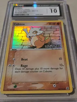 CGC 10 GEM MINT Cubone EX Delta Species 60/113 Reverse Holo STAMPED Pokemon Card - Image 2