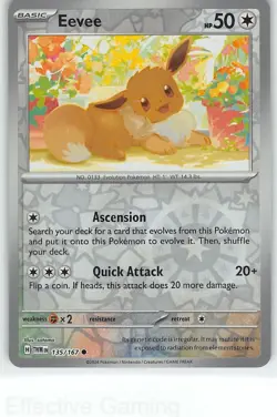 Eevee 135/167 Common Twilight Masquerade Pokemon Reverse Holo NM satoma - Image 1