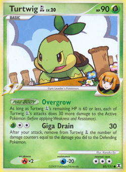 Turtwig GL 85/111 Common Rising Rivals Pokemon Reverse Holo Lightly Played - Image 1