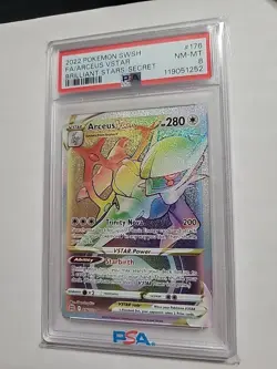 ARCEUS VSTAR #176 PSA 8 • 2022 Pokemon TCG Brilliant Stars Holo Secret Rare - Image 1