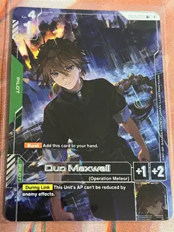 Gundam Card Game Duo Maxwell GD01-090 R+ Foil Alternate Art Alt Pilot Wing Anime - Image 1