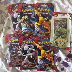 Pokemon Destined Rivals Sleeved Booster Pack $Blister Pack Lot of 7! Sealed SV10 - Image 1