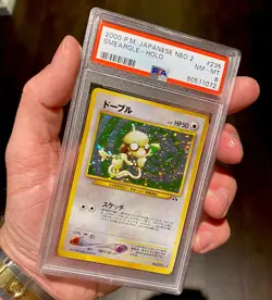 2000 Pokemon Japanese Neo 2 Smeargle Holo PSA 8 NM-MINT - Image 1
