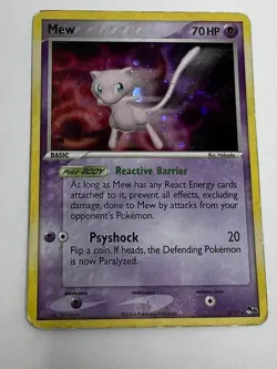 Pokemon TCG Mew 4/17 Pop Series 4 Holo Rare Card Used Swirl - Image 1