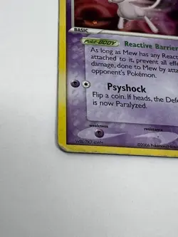 Pokemon TCG Mew 4/17 Pop Series 4 Holo Rare Card Used Swirl - Image 2