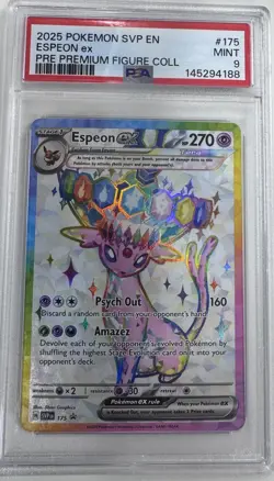PSA 9 Espeon ex SVP 175 Scarlet & Violet Promo Holo 2025 English - Image 1