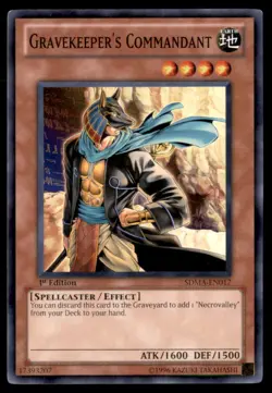 Yu Gi Oh! GRAVEKEEPERS COMMANDANT SDMA EN017 SDMA 1st Edition Regular - Image 1