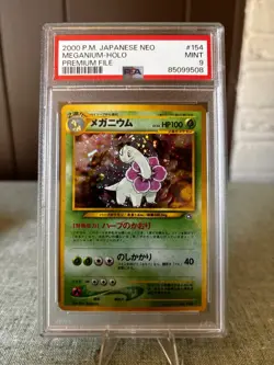 Pokemon TCG Meganium Holo Rare Card Neo Genesis 10/111 Unlimited PSA 9 - Image 1