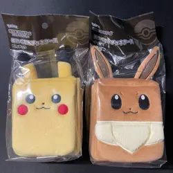 Pokemon Card Game Scarlet & Violet Plush Deck Case Pikachu & Eevee Set New - Image 1