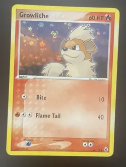 Growlithe Reverse Holo EXC- Fire Red And Leaf Green Pokemon - Image 1