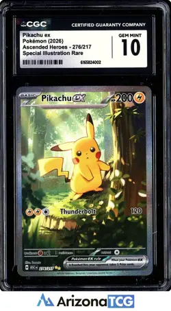 Pokemon 2026 Pikachu ex 276/217 SIR Ascended Heroes GEM MINT CGC 10 - Image 1