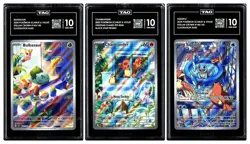 Pokemon 2024 Bulbasaur 143 / Charmander 044 / Squirtle 148 Lot GEM MINT TAG 10 - Image 1
