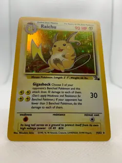 Raichu Base Set 2 16/130 Holo Unlimited Holo Rare Pokemon TCG - Image 4
