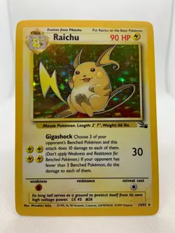 Raichu Base Set 2 16/130 Holo Unlimited Holo Rare Pokemon TCG - Image 5